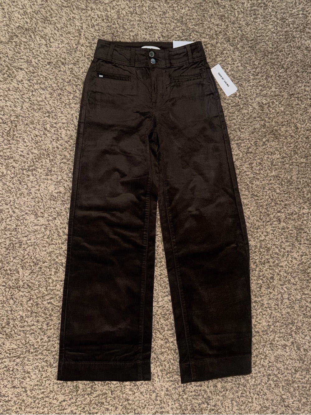 DKNY High Rise Double Button Wide Leg Petite Pants (NWT) - Picture 3 of 3